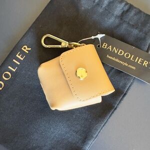 Bandolier Beige Mini Bag with Gold Clasp
